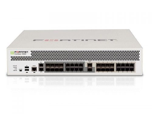 FortiGate 1000D - 2x 10 GE SFP+ slots, 16x GE SFP slots, 16x GE RJ45 ports, 2x GE RJ45 Management ports, SPU NP6 and CP8 hardware accelerated, 1x 256 GB SSD onboard storage, dual AC power supplies - Fortinet FG-1000D